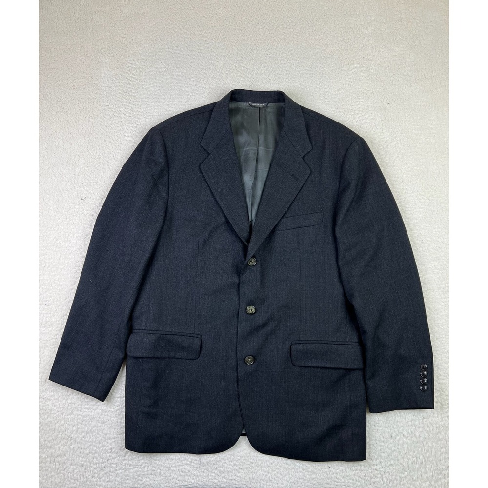 Vintage GAP Blazer Men's 42R Gray 3 Button Jacket Worsted Wool Made In USA